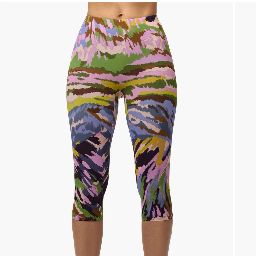 naked wardrobe Storm Multi-Color Cropped Leggings